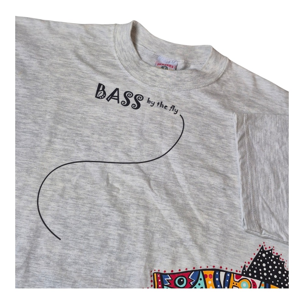 VTG Bass By The Fly By Brady Smith 1998 Jerzees Made In USA T-Shirt Adult M